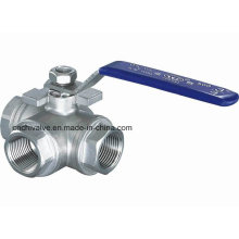 Ss304 Three Way Threaded End Ball Valve